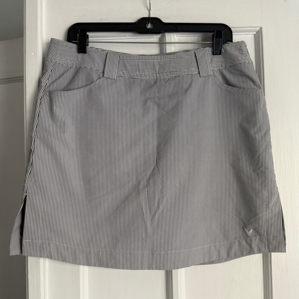 Callaway Golf Striped Gray Blue Skirt